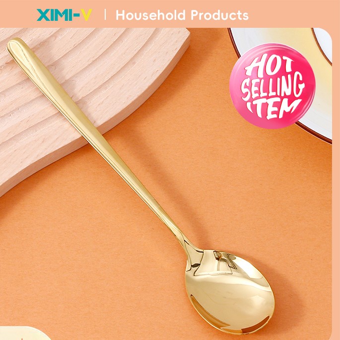 ملعقة سلسلة مطلية بالذهب (ذهبي)