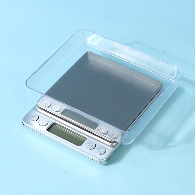 ميزان مطبخ صغير من الستانلس ستيل (فضي)