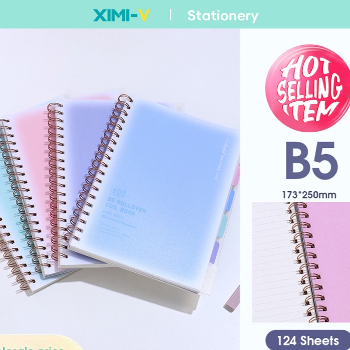 دفتر حلزوني بفقاعات ملح البحر مع فواصل B5