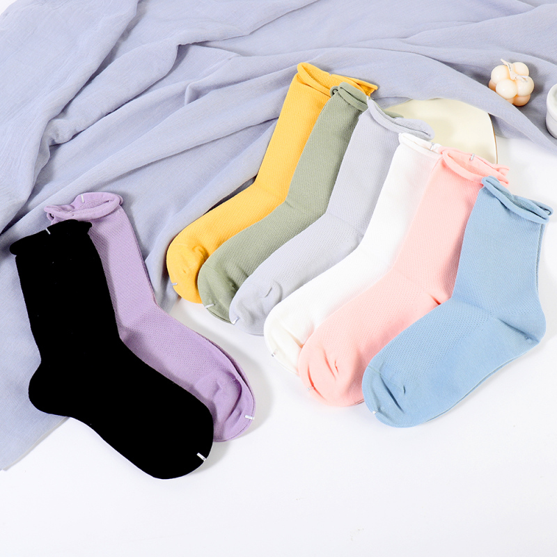 جورب نسائي متوسط الطول بشبك ملفوف (قطعة واحدة)