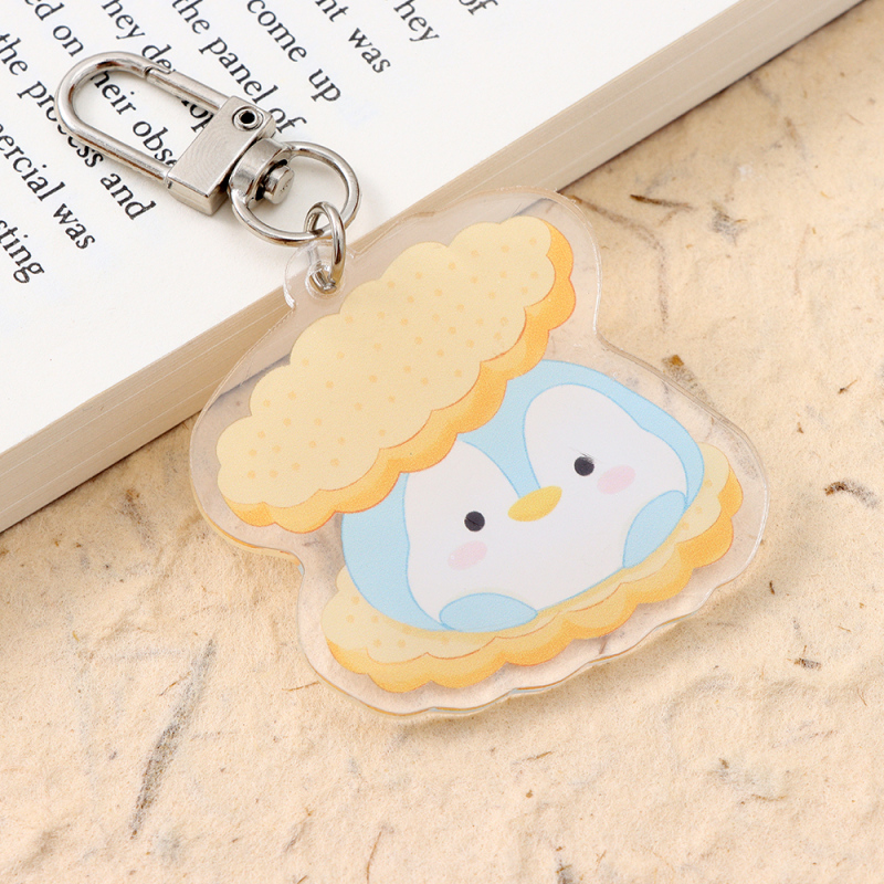 سلسلة مفاتيح أكريليك بسكويت البطريق سلسلة الحلويات