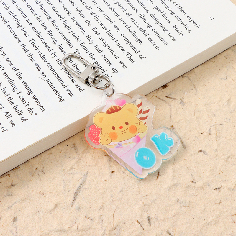 سلسلة مفاتيح أكريليك دب الآيس كريم سلسلة الحلويات