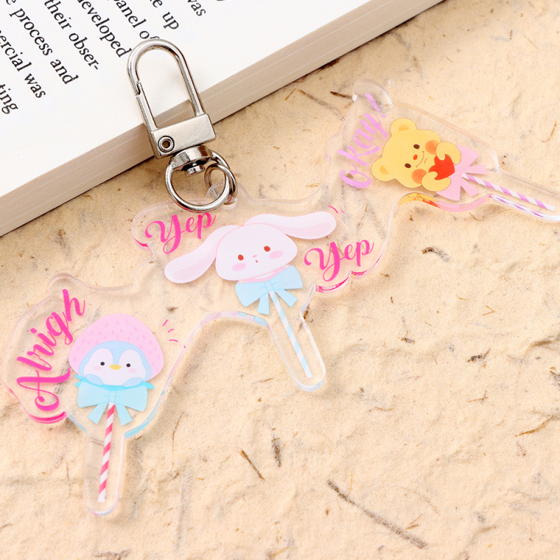 سلسلة مفاتيح أكريليك عائلة المصاصة سلسلة الحلويات