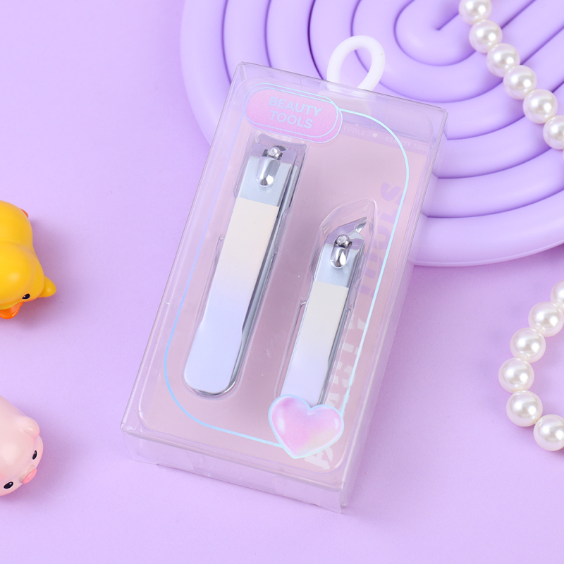 مقص أظافر سلسلة البنفسجي 2 قطعة (حافة عريضة + حافة مائلة صغيرة) بنفسجي