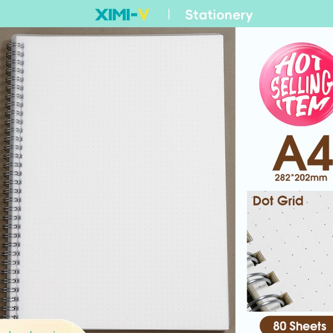 دفتر حلزوني بنقاط بسيطة A4