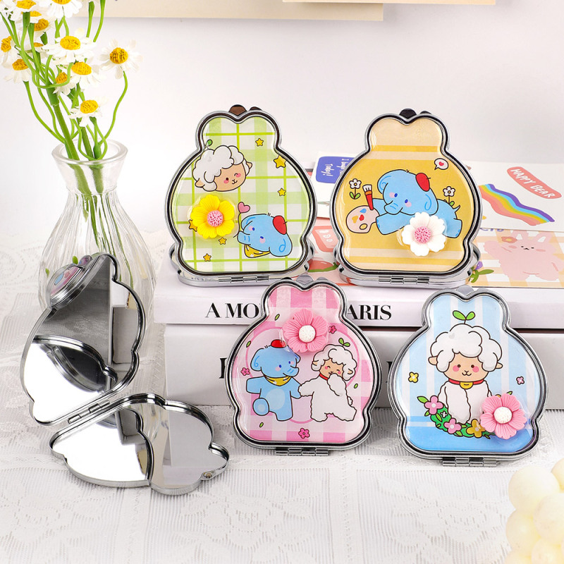 مرآة محمولة بإكسسوارات إيبوكسي بشكل حيوان أليف لطيف