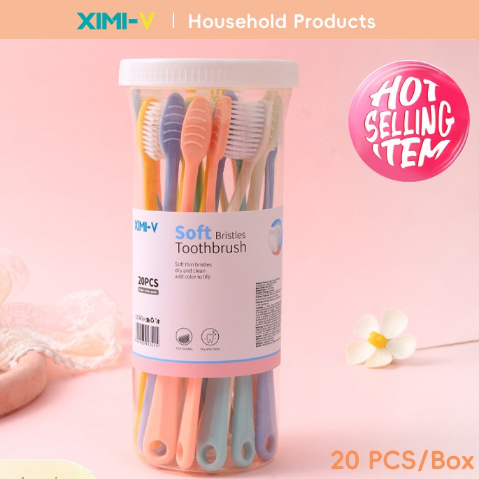 فرش أسنان بشعيرات ناعمة في صندوق (20 قطعة)