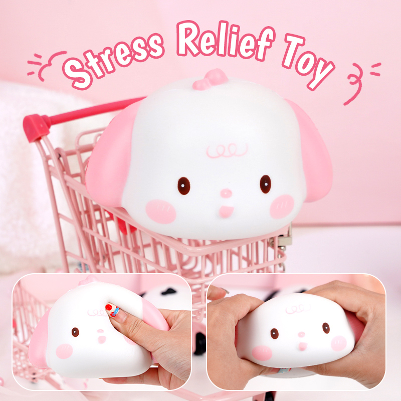 لعبة تكسير التوتر على شكل جرو لطيف (وردي)