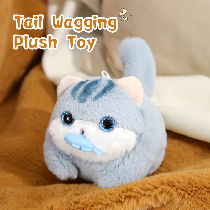 لعبة قطة تهز الذيل (رمادي)