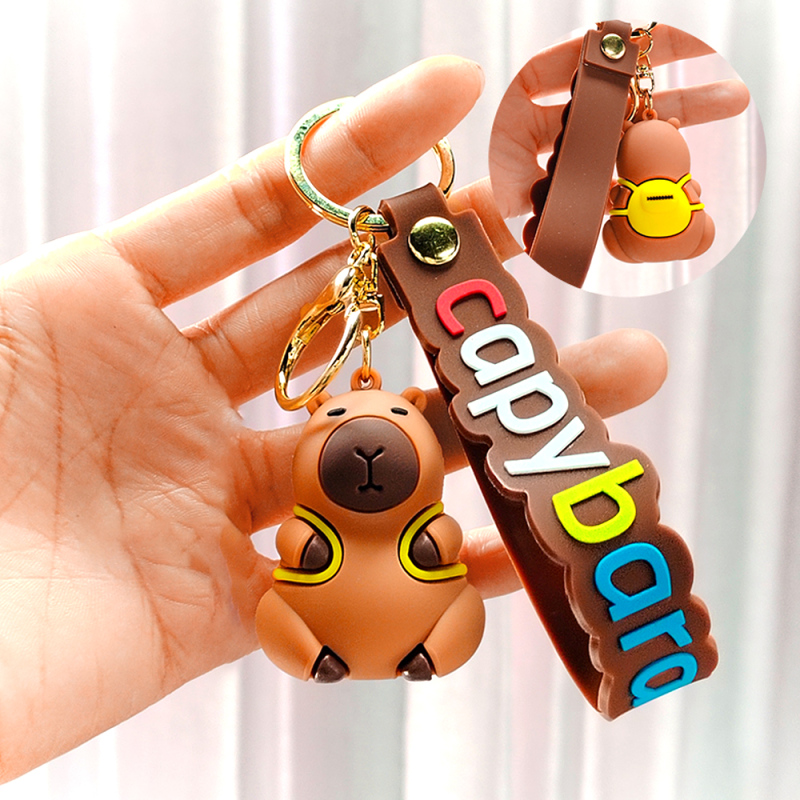 سلسلة مفاتيح حقيبة ظهر صفراء سلسلة الكابيبارا