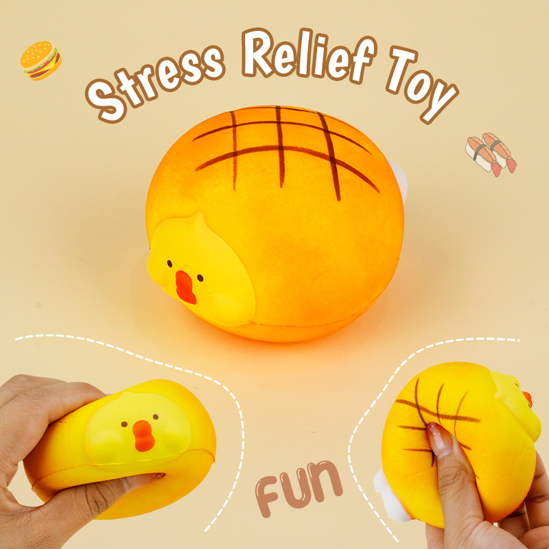 لعبة تخفيف التوتر بشكل فخذ دجاج سلسلة الطعام (ملون)