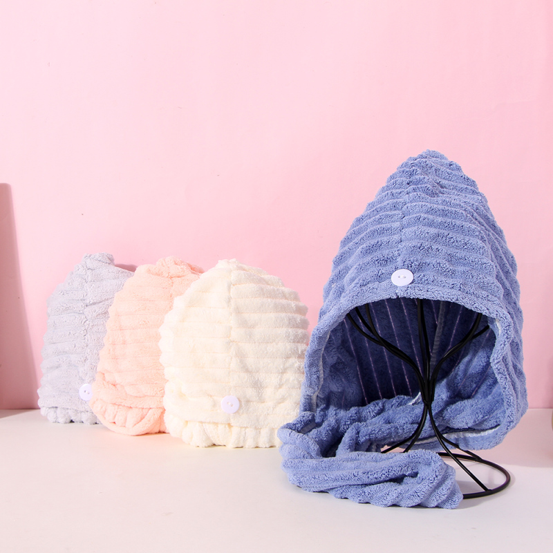 قبعة تجفيف الشعر بلون سادة مخطط