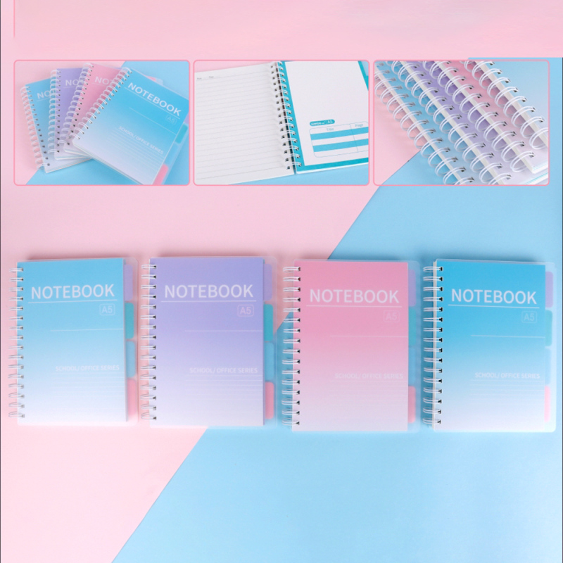 دفتر حلزوني A5 بألوان متدرجة مبطنة (114 ورقة)