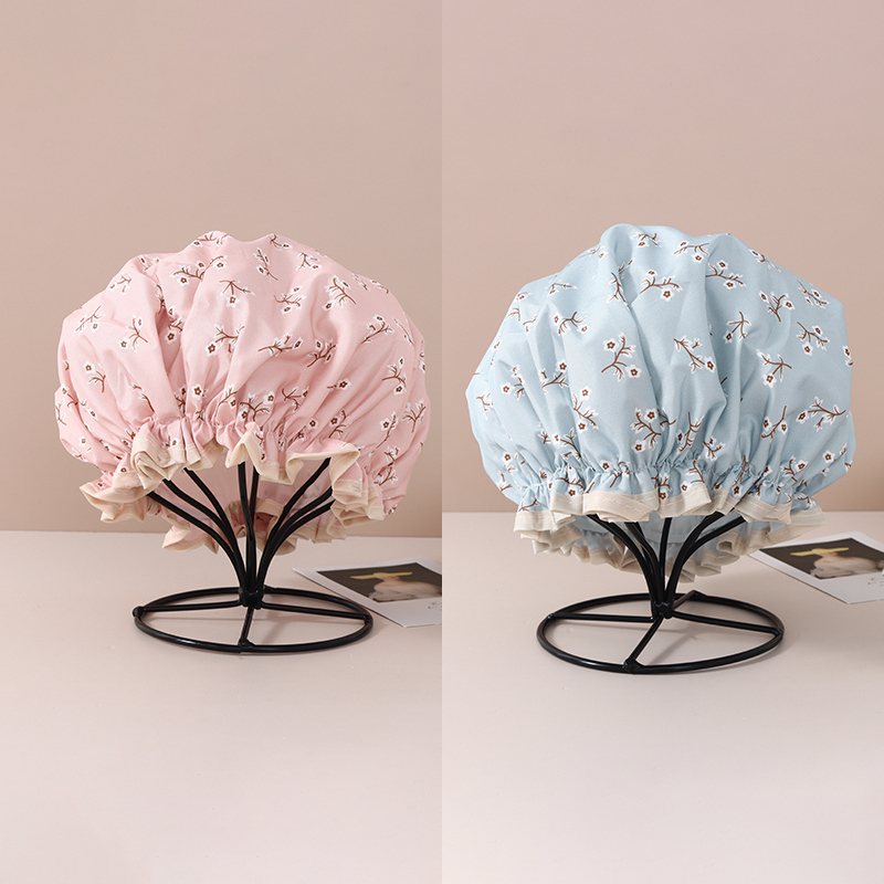 قبعة استحمام بوليستر سلسلة زهر البرقوق قطعة واحدة