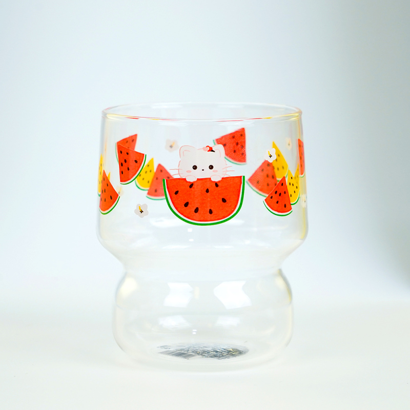 كوب زجاجي سلسلة الفواكه الطازجة (أحمر)