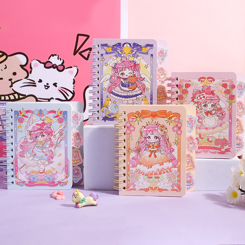 دفتر حلزوني مبطن تارو أنجل مع فواصل 80K - عدد 80 ورقة