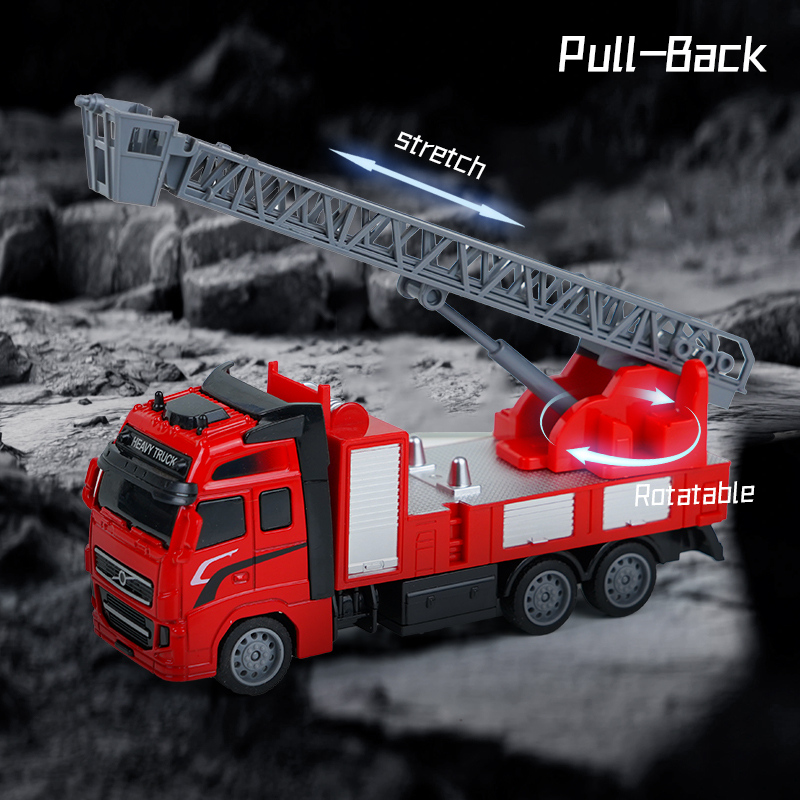 شاحنة إطفاء بسلم قابل للتمدد لون أحمر