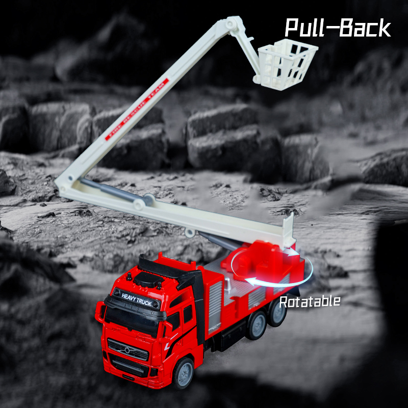 شاحنة إطفاء سبيكة قابلة للطي بسلم لون أحمر