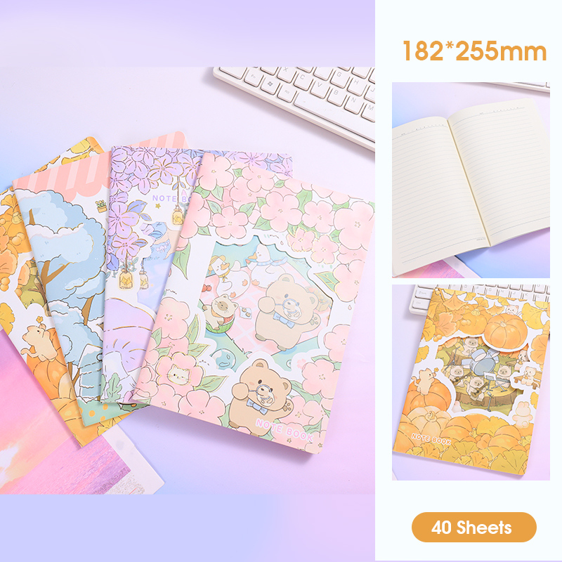 دفتر الفصول الأربعة بغلاف مجوف مبطن - 40 ورقة