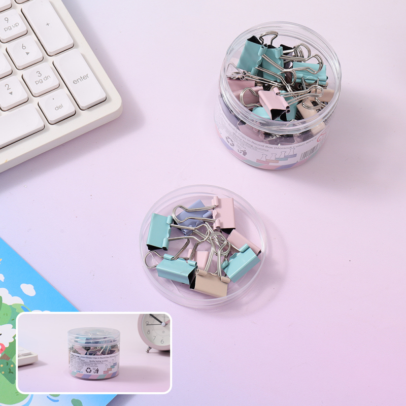 مشابك ملفات مستديرة 19مم (ألوان موراندي) 40 قطعة