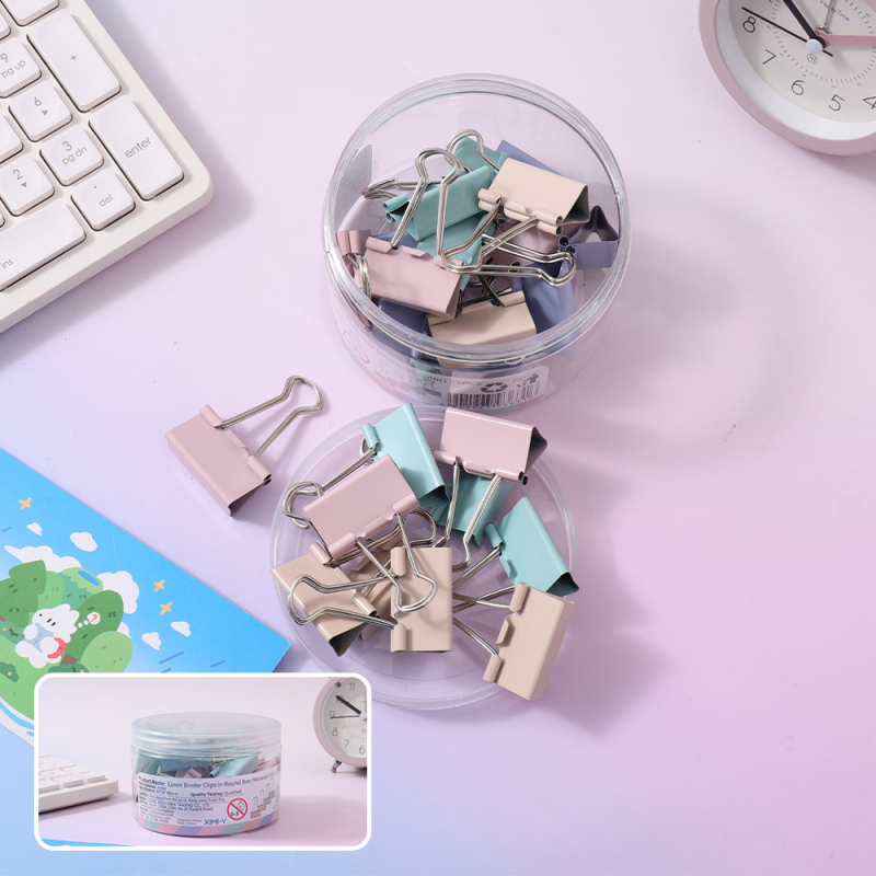 مشابك ملفات مستديرة 32مم (ألوان موراندي) 24 قطعة