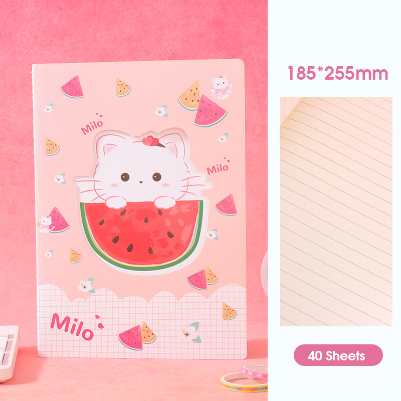 دفتر سلسلة الفواكه ميلو بغلاف مجوف مبطن - 40 ورقة