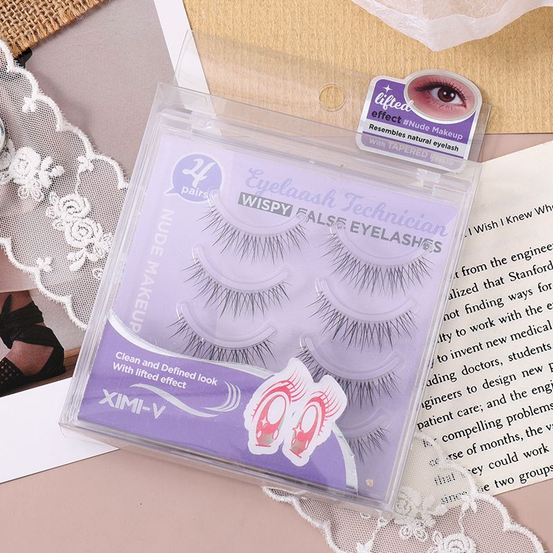 رموش صناعية خفيفة تقنية (4 أزواج) - مكياج طبيعي