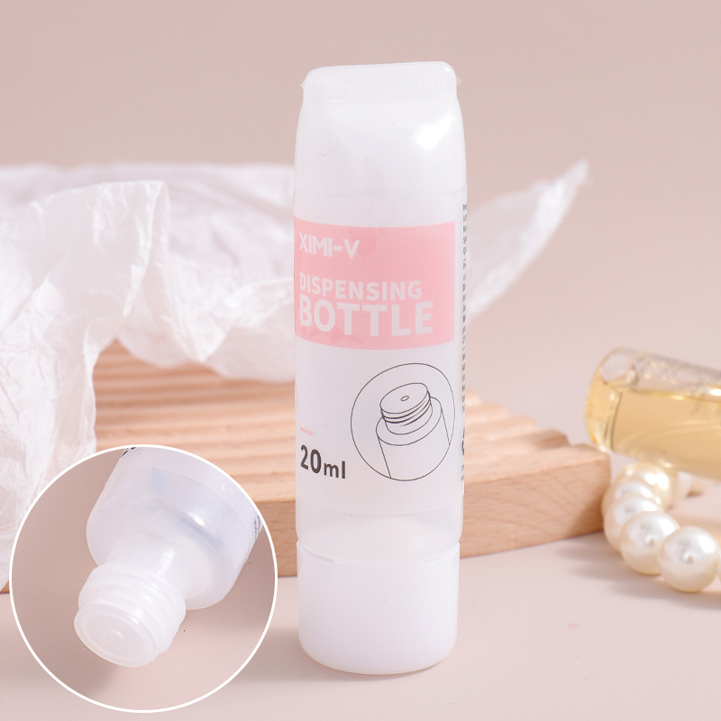 زجاجة توزيع قابلة للبرغي سلسلة السفر 20مل (أبيض)