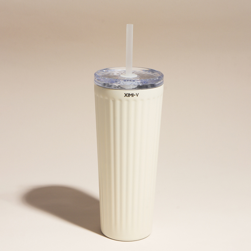 كوب حراري عمودي مع شفاط 750 مل (بيج)