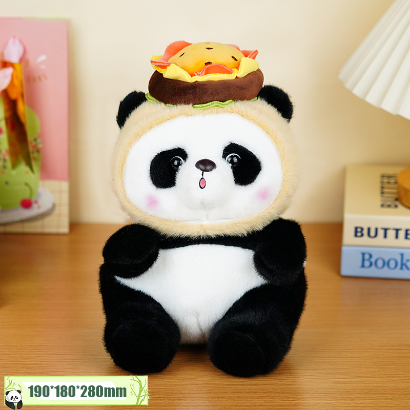 دمية باندا بمعطف برغر (متوسطة) (بوبو)