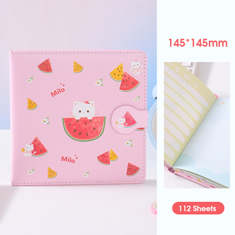 دفتر قصاصات ملون بقفل مغناطيسي مربع 112 ورقة (ميلو)