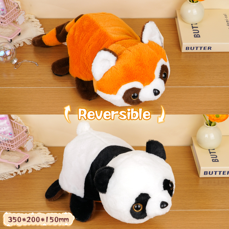 دمية محشوة قابلة للقلب (باندا وراكون) (متوسطة)