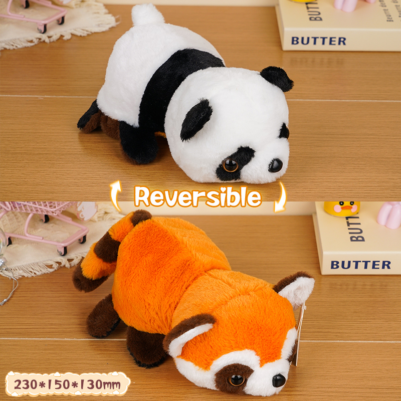 دمية قابلة للعكس باندا وراكون حجم صغير ٢٣ سم