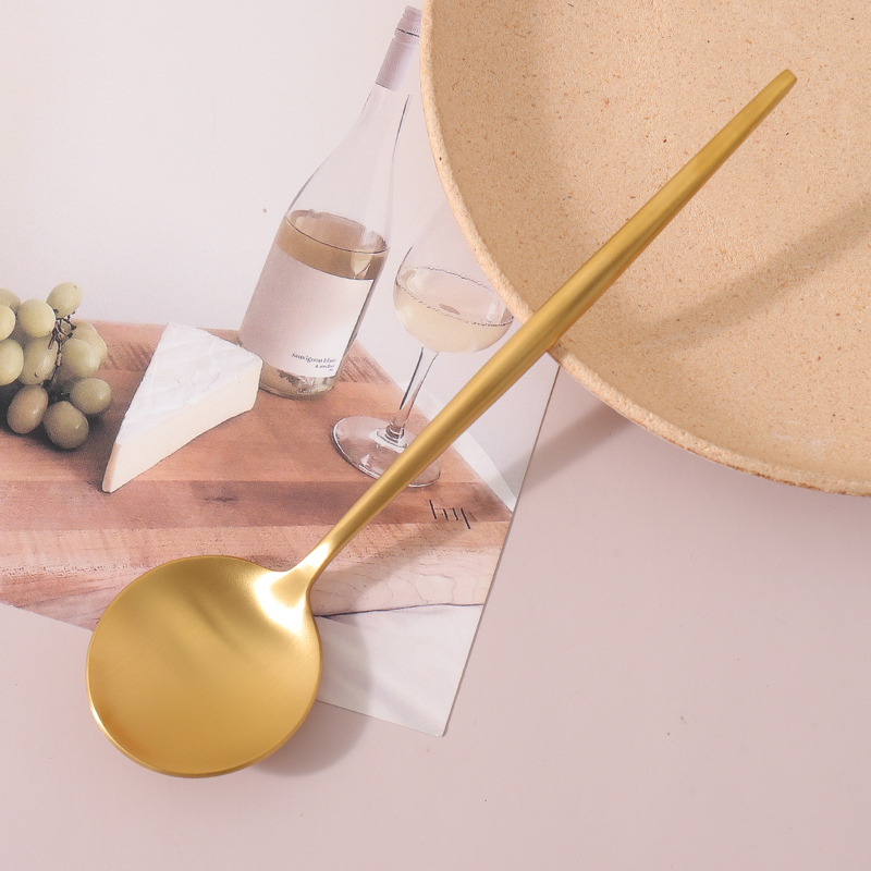 ملعقة طاولة سلسلة البرتغال ستانلس ستيل (ذهبي)