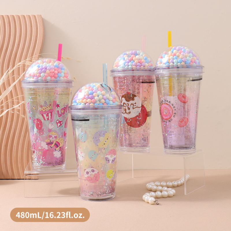 كوب بلاستيك نصف دائري من سلسلة الحلويات