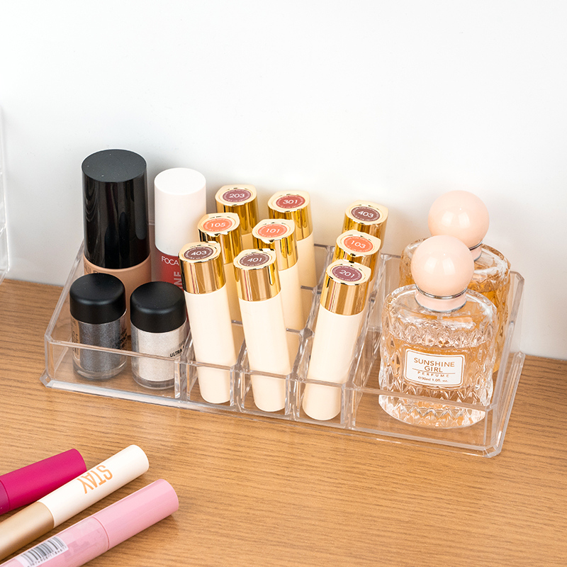 منظم مكياج بلاستيكي بـ 11 قسم (شفاف)