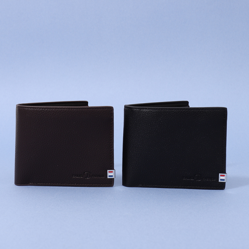 محفظة رجالية ثنائية الطي ببطاقة فضية عصرية