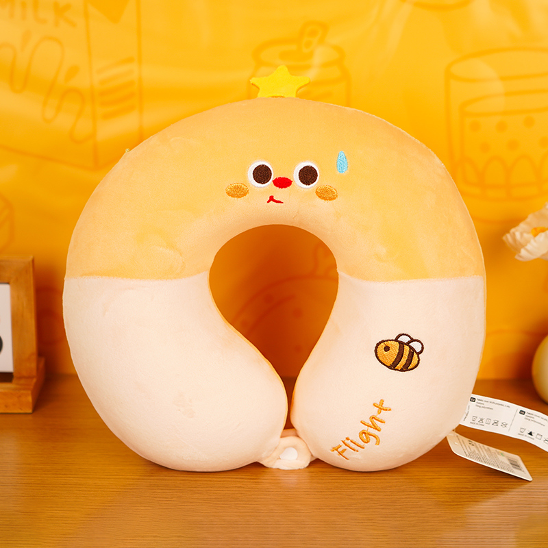 مخدة ذاكرة رغوية على شكل كلب لطيف (أصفر)