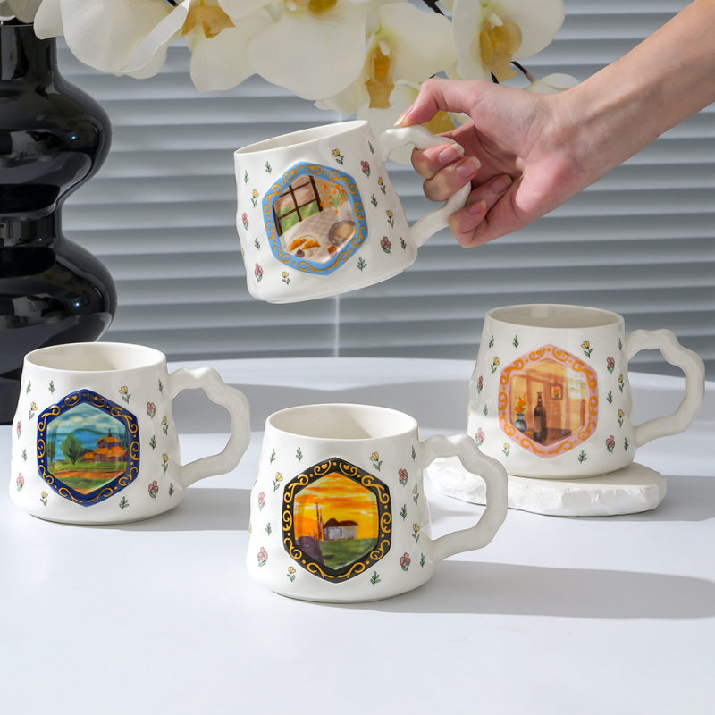 مج سيراميك رسم زيتي