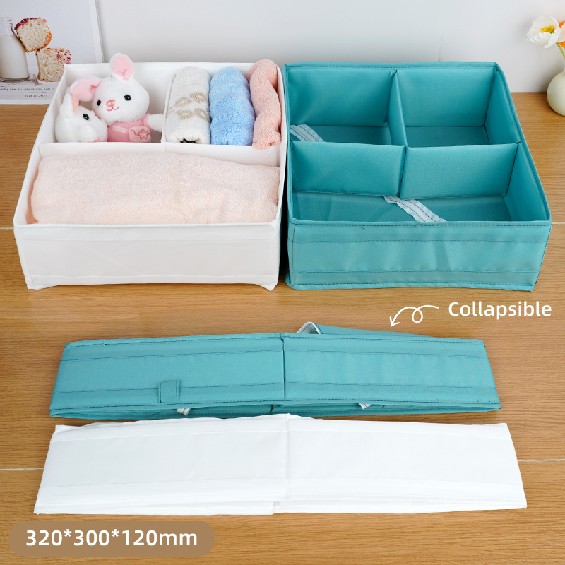 صندوق تخزين قماشي قابل للطي بـ 3 أقسام
