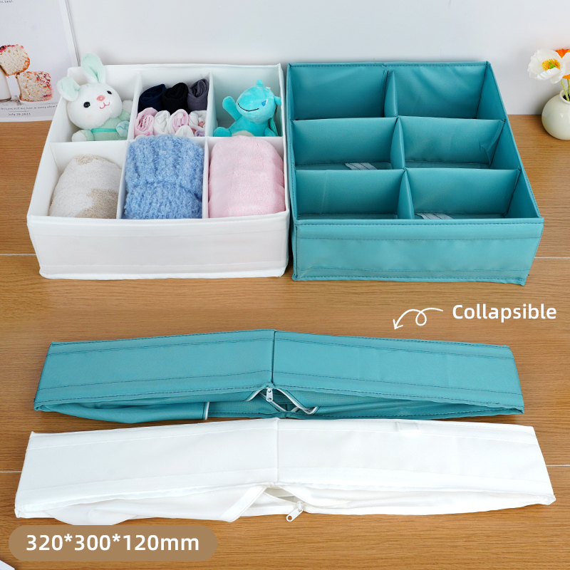 صندوق تخزين قماشي قابل للطي بـ 6 أقسام