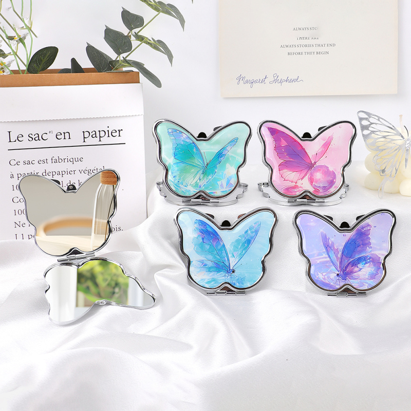 مرآة محمولة بإيبوكسي بسيطة بشكل فراشة