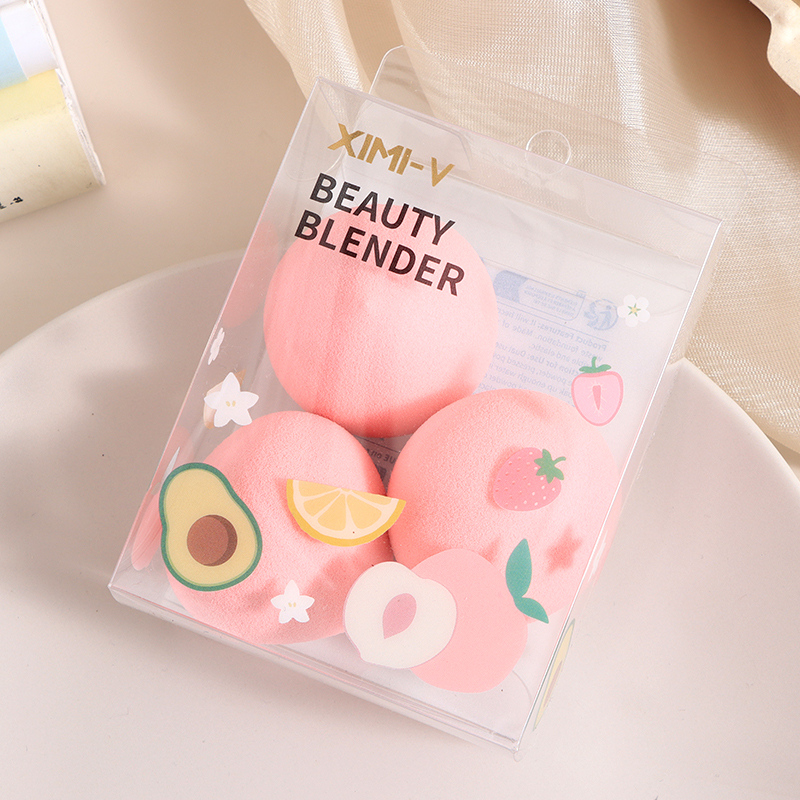 إسفنجة تجميل سلسلة الفواكه الطازجة 3 قطع (خوخ)