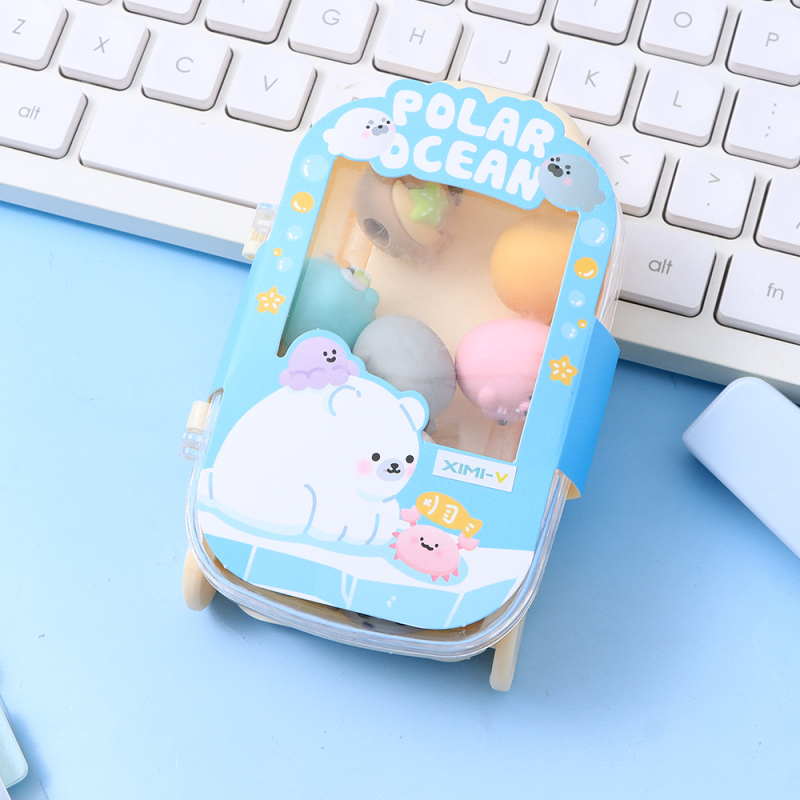 ممحاة ثلاثية الأبعاد حيوانات قطبية في حقيبة سفر (10 قطع، ملون)