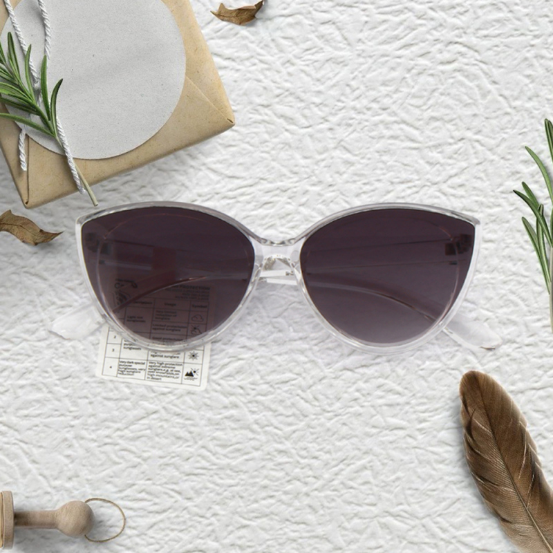 نظارات شمسية عين قطة أنيقة للنساء (أبيض)