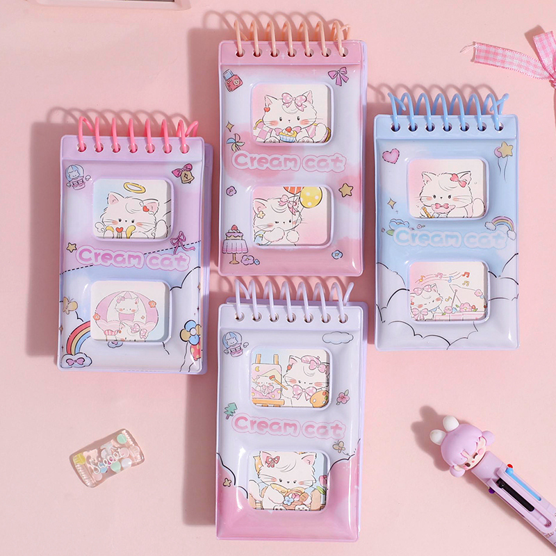 دفتر حلزوني مهدئ للتوتر صفحات ملونة MILU CAT ‏56K عدد 96 ورقة