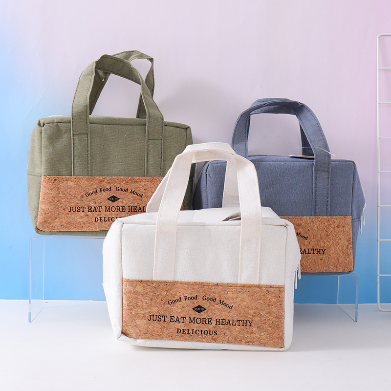 حقيبة غداء بنمط لحاء متداخل عصري