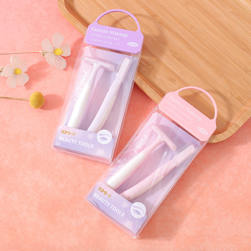 طقم تشذيب الشعر مود بنفسجي زهري (مشذب حواجب *1 + شفرة *1)