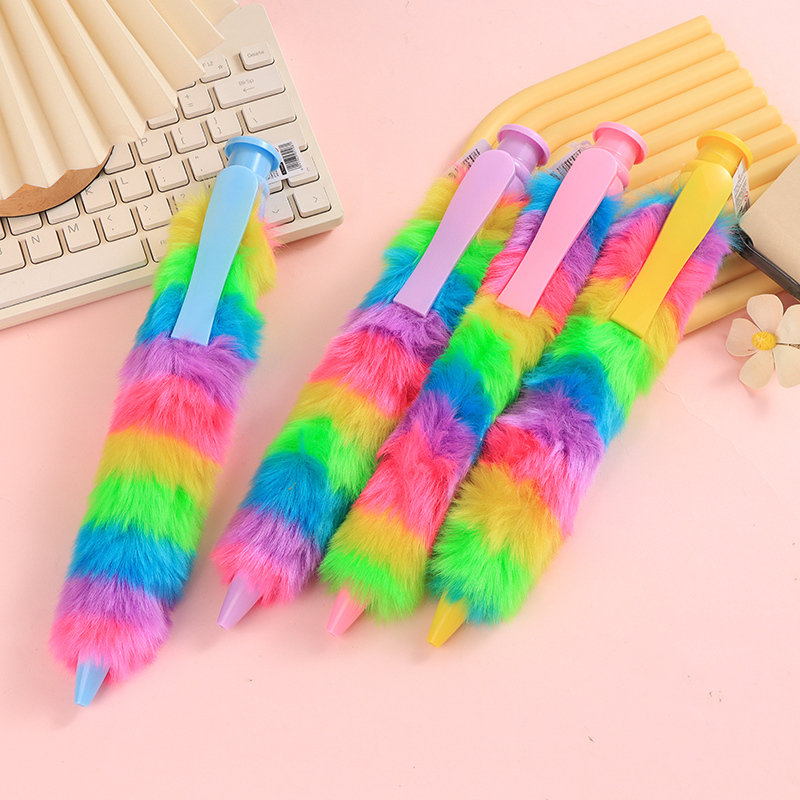 قلم حبر جاف قطيفة كبيرة قوس قزح 0.7 مم أسود