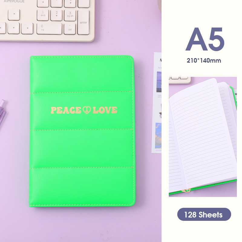 دفتر مبطن سلسلة الألوان الصيفية A5 عدد 128 ورقة (أخضر)